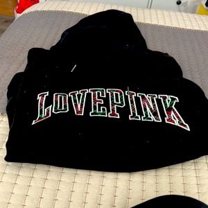 Victoria secret pink black hoodie sweatshirt
